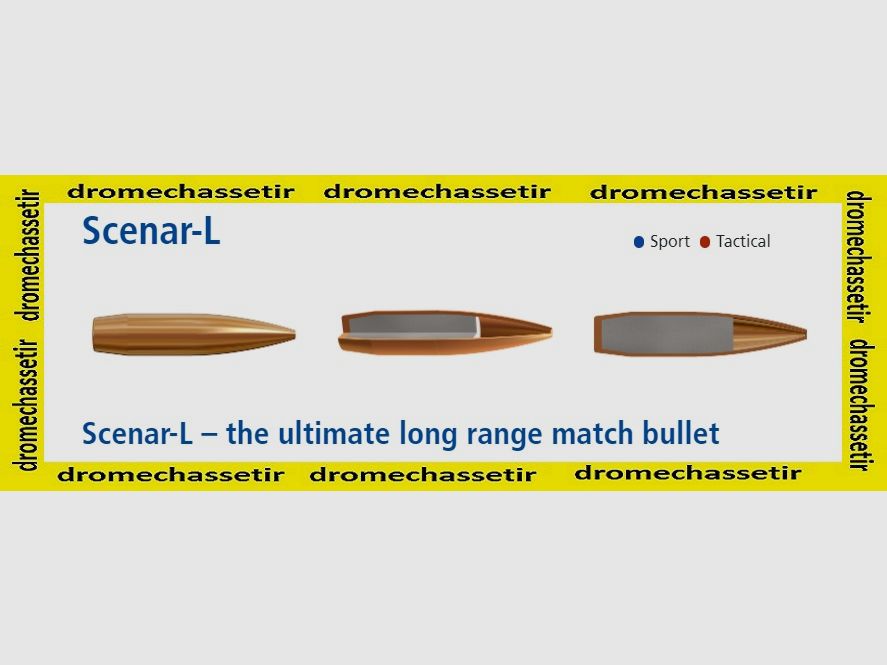 Pack of 100 Lapua Bullets, cal 6mm, OTM Scenar L HPBT, 90 grains, ref GB543