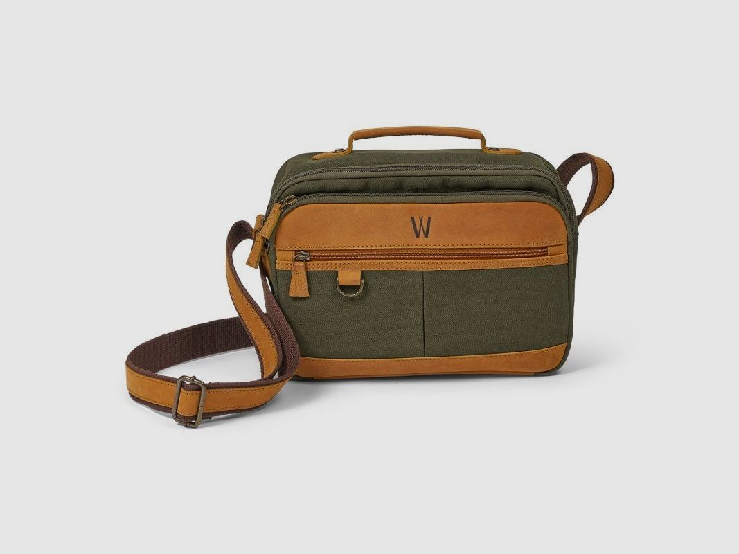 Hunter's leather/canvas shoulder bag Dusty