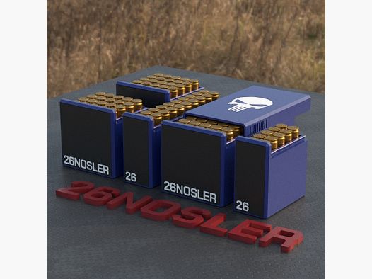 Filamelt caja de municiones / Caja de municiones .26 Nosler – caja de cartuchos para 50 disparos, fabricada en Alemania