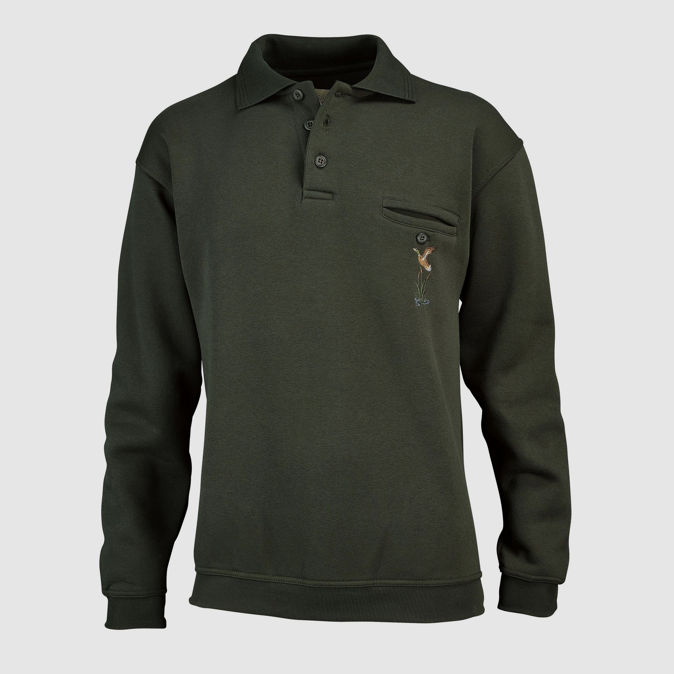 Hubertus Herren-Sweatshirt mit Polokragen