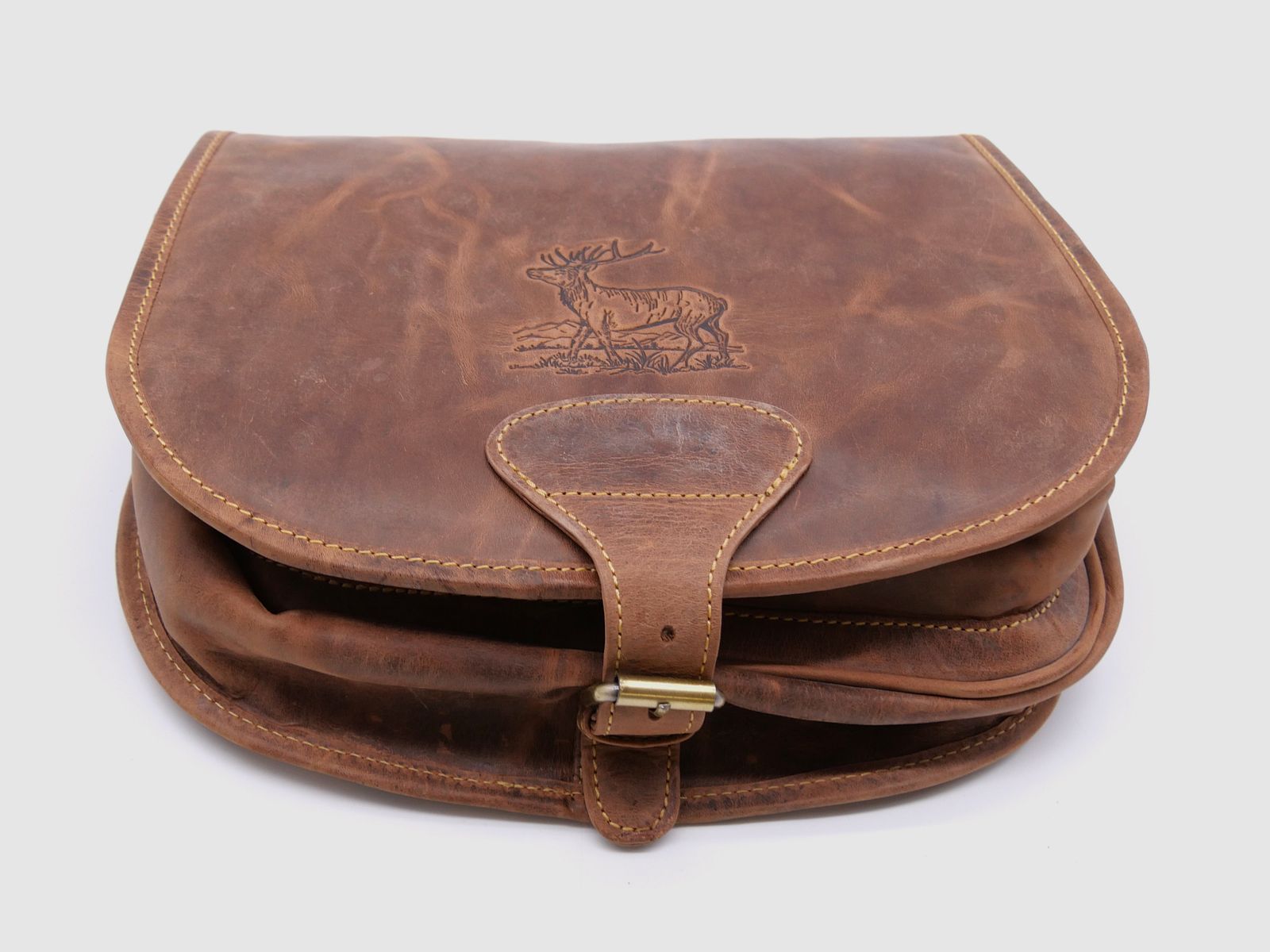 Greenburry Leder Jagdtasche Tragetasche Hunting Bag braun 1638-STAG3-25