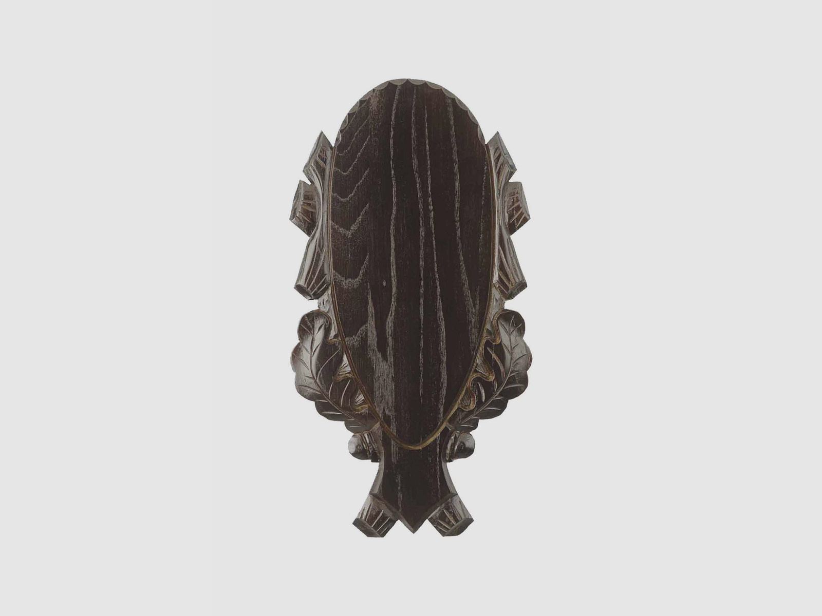 Écu de cerf sculpté en chêne - 53x23 foncé