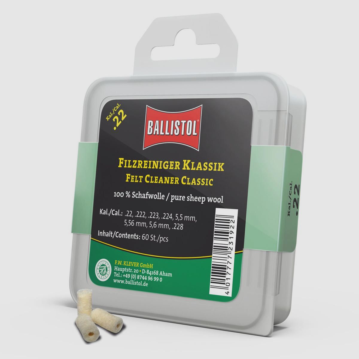 Ballistol Nettoyeur en Feutre Classique / 60 pcs. / Cal. .22