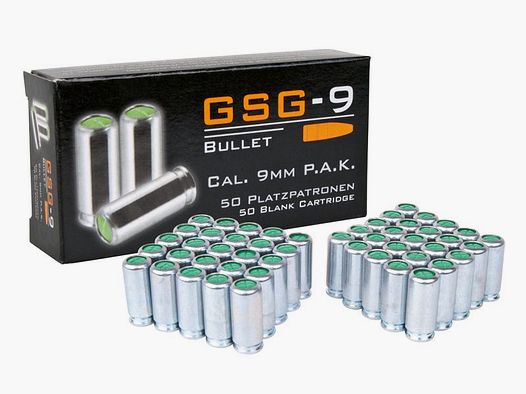 GSG-9 - CARTOUCHES À BLANCS - 9MM P.A.K. - 50 CARTOUCHES