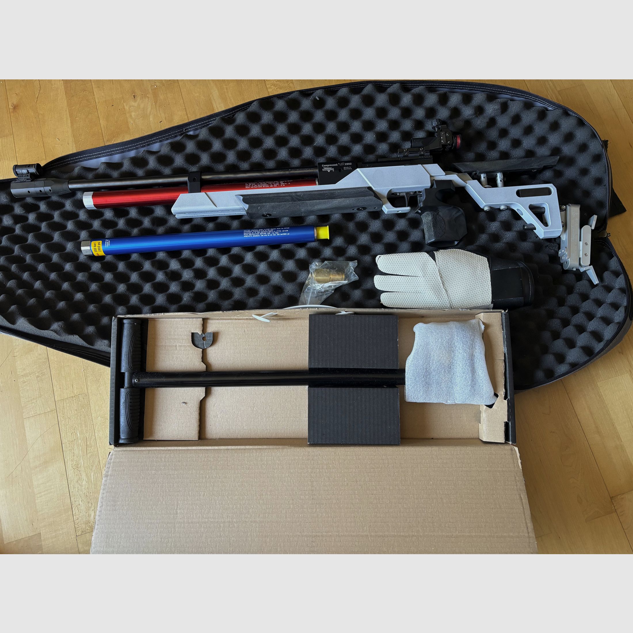 Luchtgeweer Anschütz Compressed Air 2002 - aluminium stock - incl. accessoires