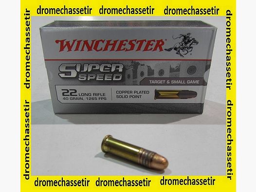 boite de 50 cartouches 22LR Winchester Super Speed, 40 grains cuivrée
