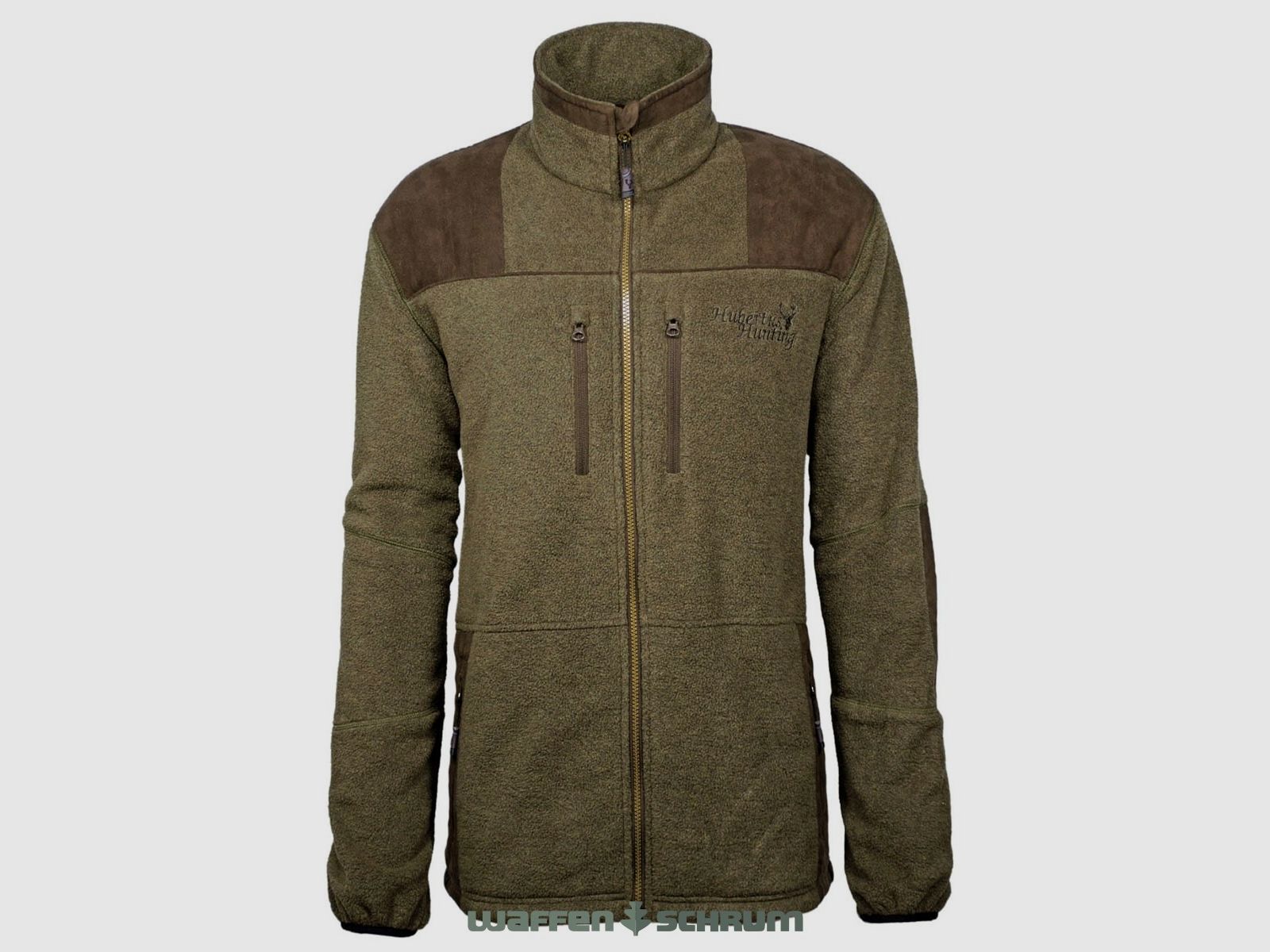 Hubertus Fleecejacke oliv / braun