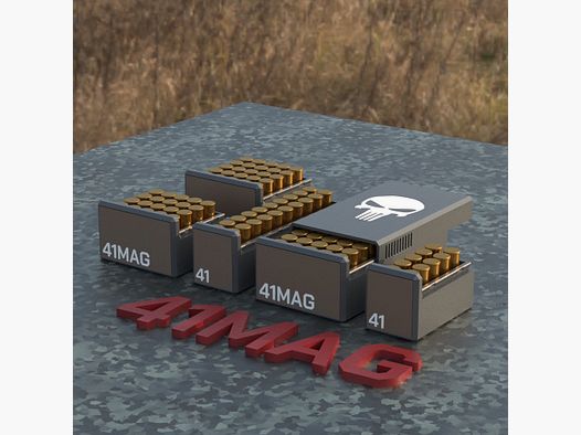 Filamelt scatola per munizioni / Ammo Box .41 Remington Magnum – scatola per cartucce 'coperchio scorrevole' – 10 / 20 / 25 / 50 colpi