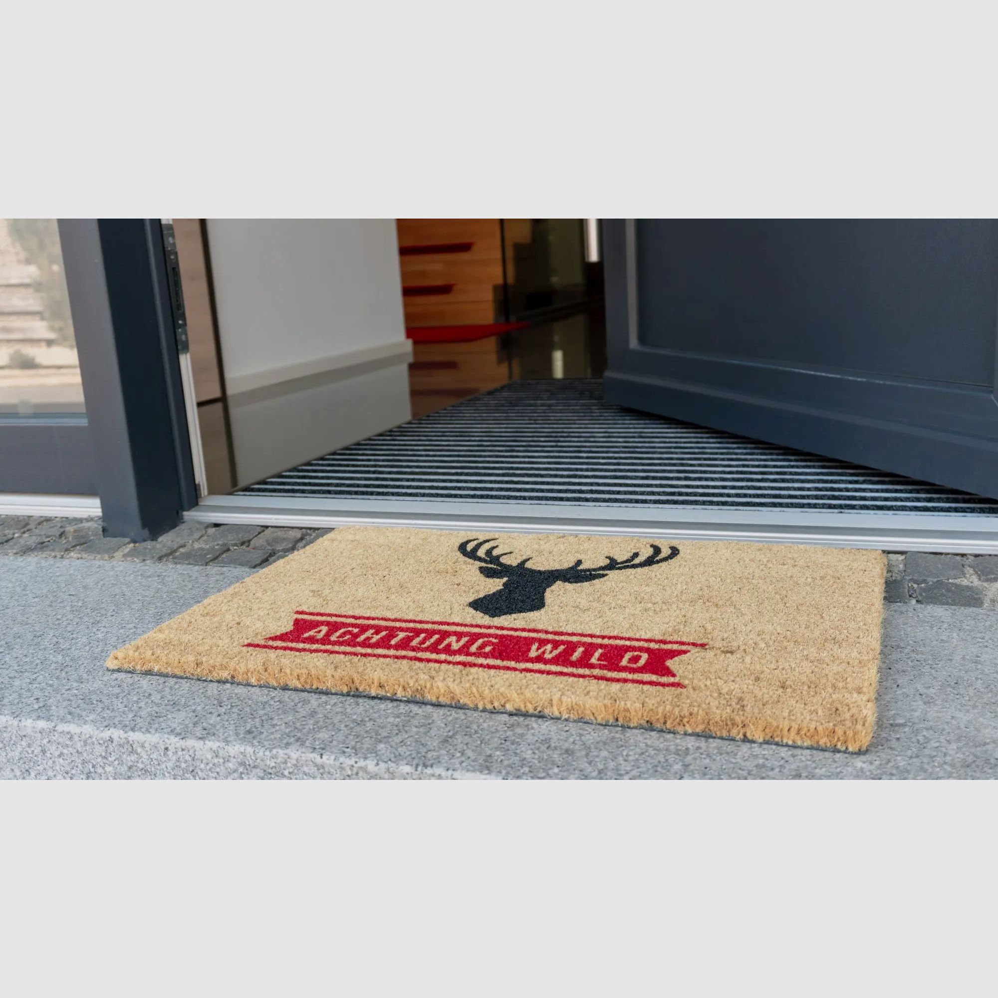Lako Kokos-Fußmatte Achtung Wild