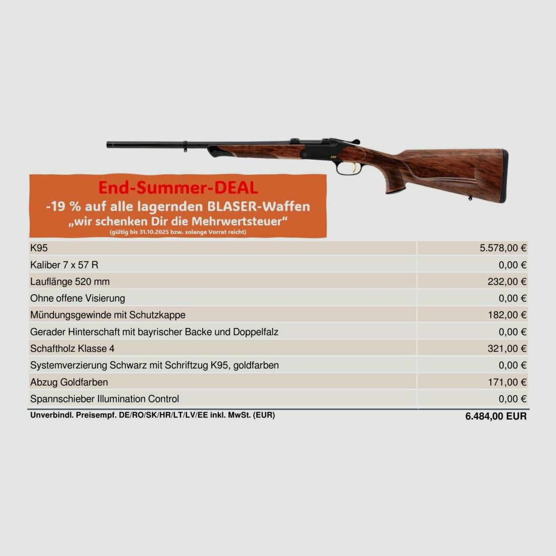 Blaser K95 break-action rifle 7x57R, M15x1 7x57R