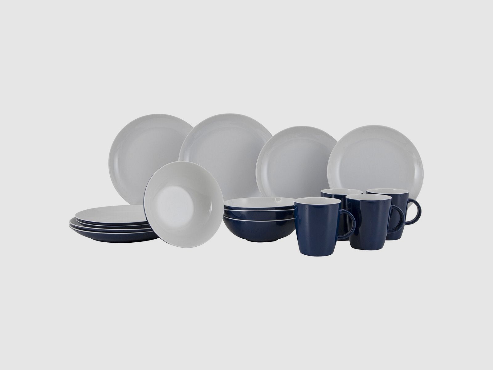 Set da tavola Solid Line, blu, immagine 2 di 18