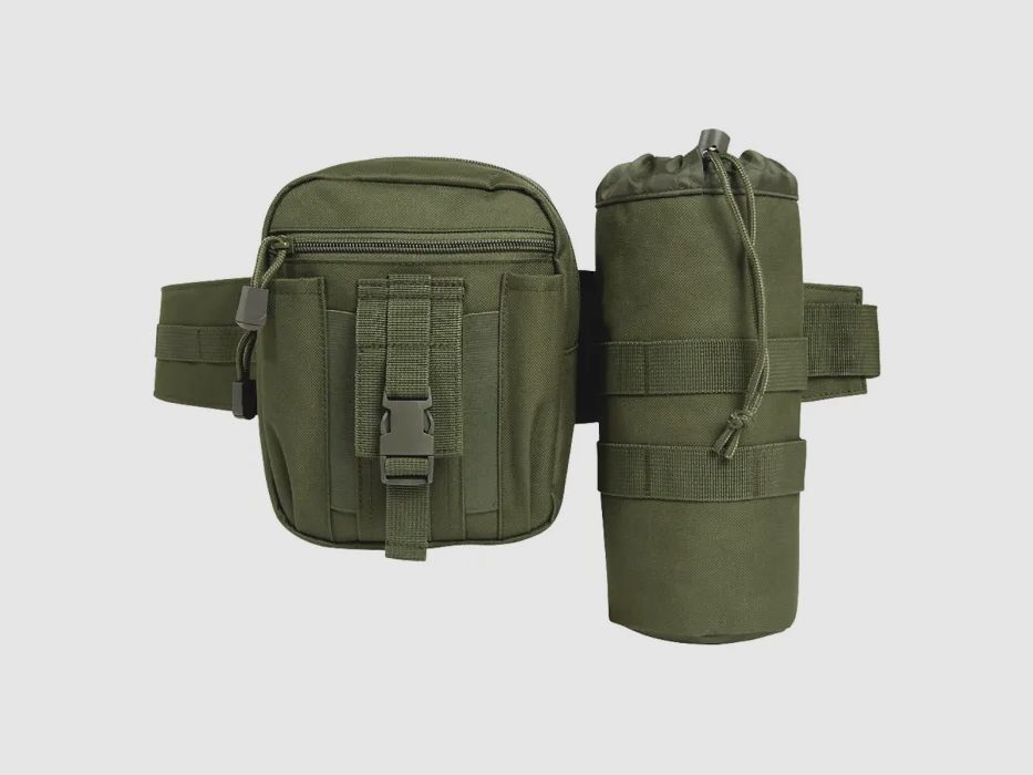 Brandit Taillengürtel "Allround" mit Tasche + Flaschenhalter - Oliv