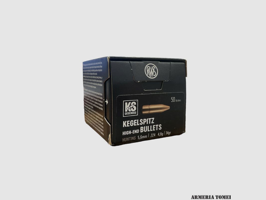 WIEDERAUFLADUNGSGESCHOSSE – RWS – KEGELSPITZE 5,6mm / .224 • 4,8g / 74gr (50 STK)