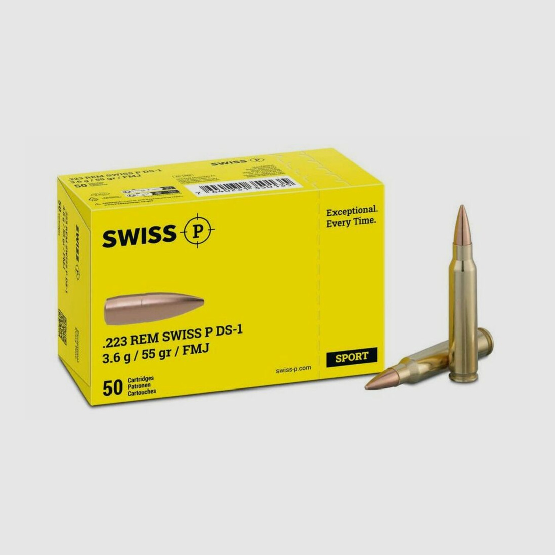 SWISS P .223 Rem FMJ 55grs / 3,6g