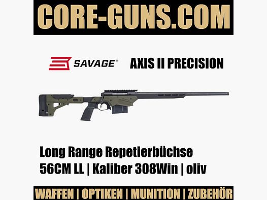 Savage Arms AXIS II PRECISION Savage Axis 2 Precision 56cm LL, 308Win, Repetierbüchse oliv UVP: 1399