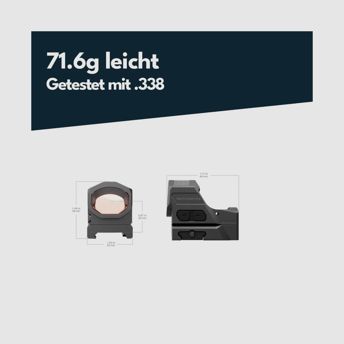 Vector Optics SCRD-SM64 Frenzy-X FLEX 1x19x26 MRS GenII Solar Multi-Reticle, imagen 4 de 5