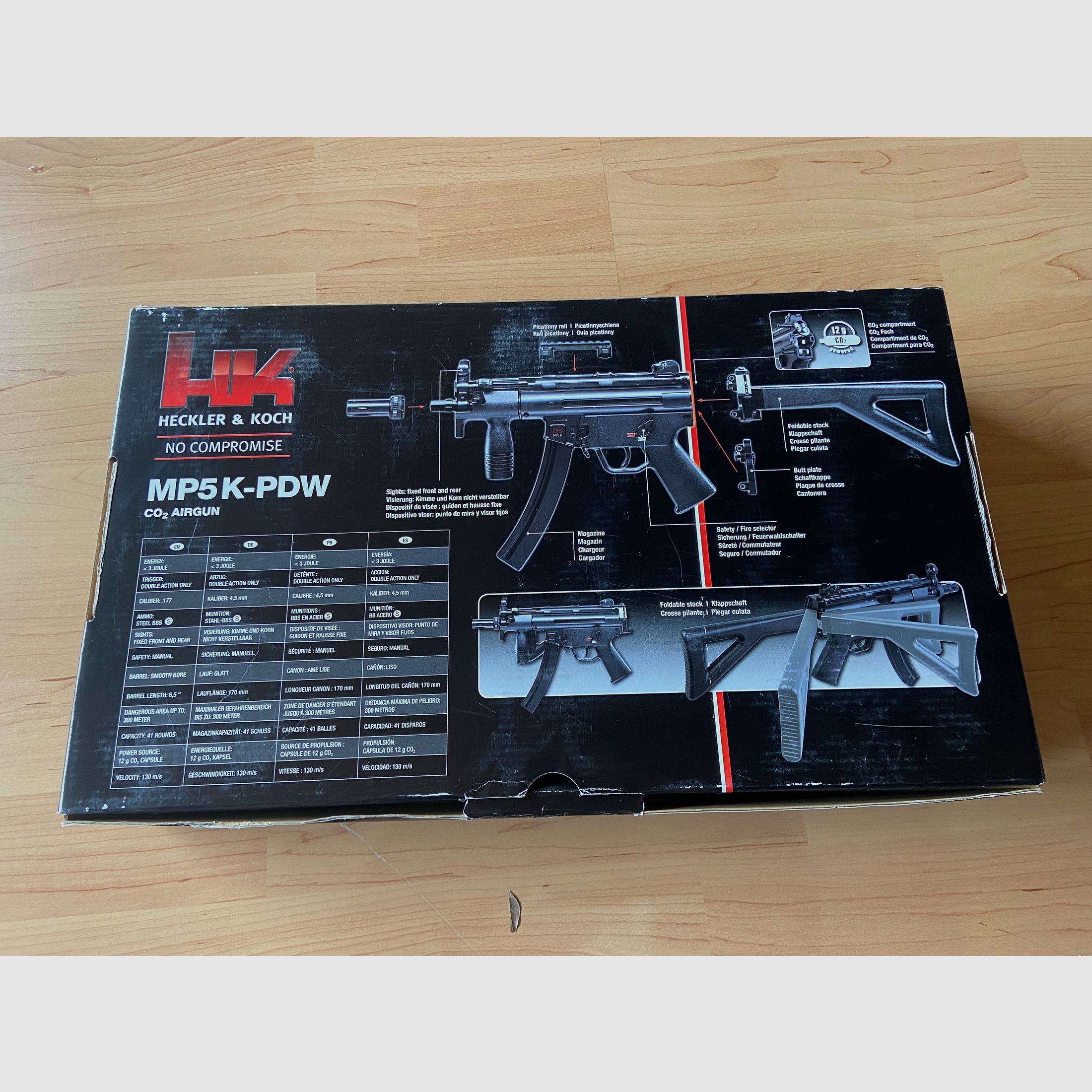 HK USP CO2 Pistole NBB + MP5 K-PDW CO2 GBB 4,5 mm Gebraucht