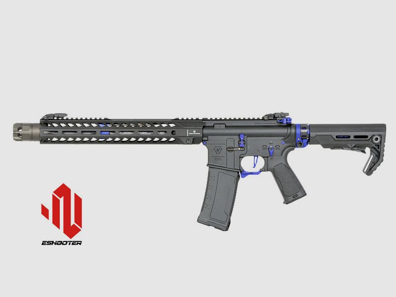 Strike Industries 13.5" Raiders Competition S-AEG mit Eshooter ETU, blaue Elemente