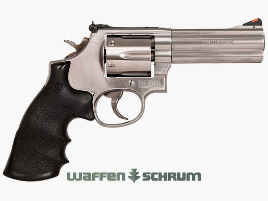 Smith & Wesson 686 .357Mag , Gummi-Griffschalen, verstellbare Visierung, wechselbares Korn, LL: 4 Zoll
