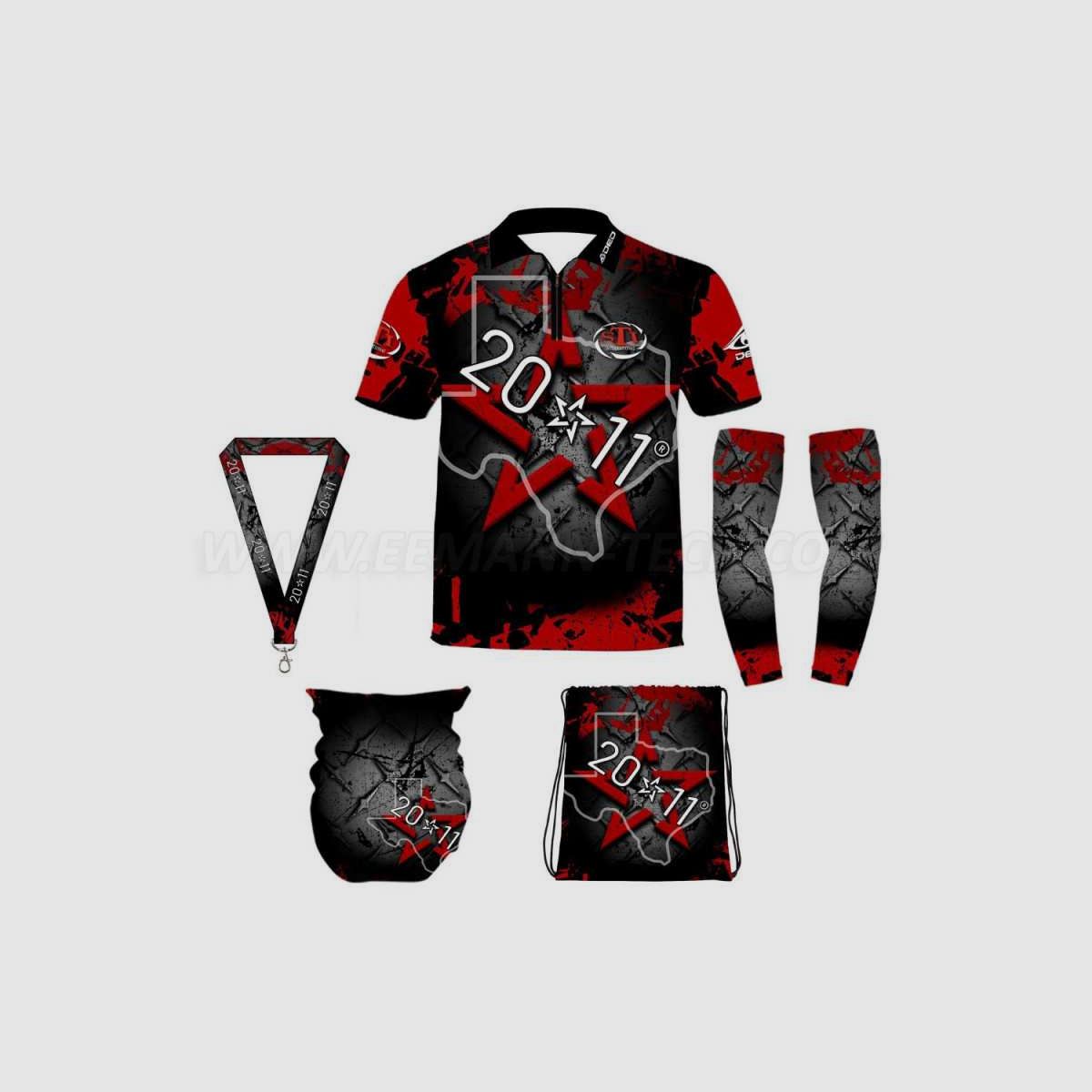 DED Sportswear Set STI 2011 Rotes Thema, Größe: 3XL, Benutzerdefinierter Name: Mit Benutzerdefiniertem Namen, Bild 1 von 3