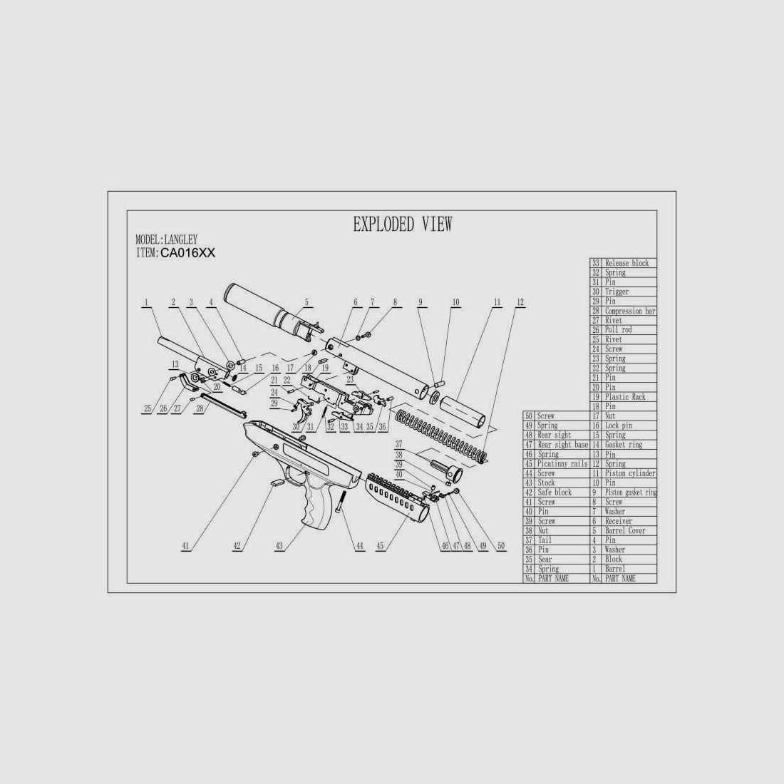 Ersatzteile für LANGLEY SILENCER Luftgewehr - SCHRAUBE Nr. 24