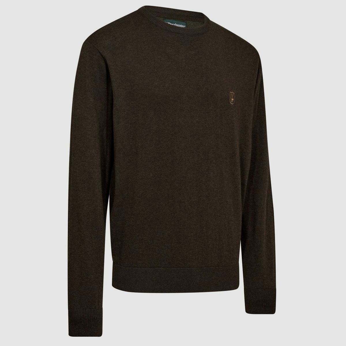 Deerhunter Pullover Harrington Rundhals Brown Melange