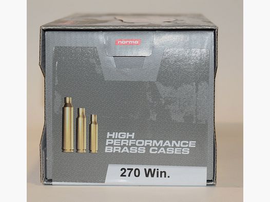 Box mit 100 Messinghülsen Norma Kal. 270 Winchester