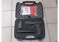 Walther PPQ Navy Kit mit Schalldämpfer, Abschussbecher, Ladehilfe, Koffer. Nur 2 Schuss alt