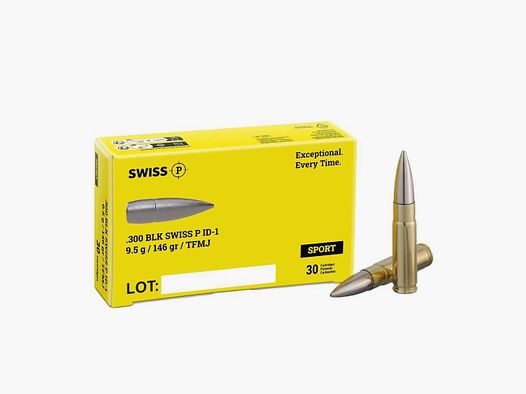 Swiss P Büchsenpatronen .300 BLK ID-1 9,5 g / 146 gr / TFMJ / 30 Stk
