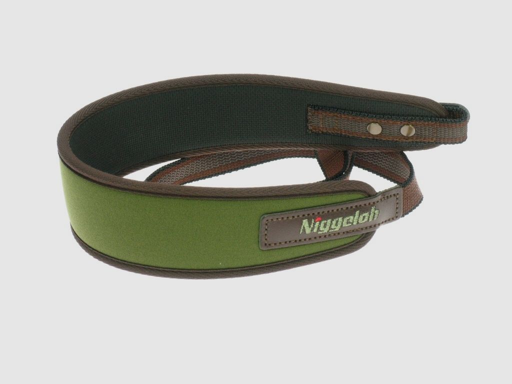 NIGGELOH geweerriem groen 120 cm neopreen met snelsluitingen
