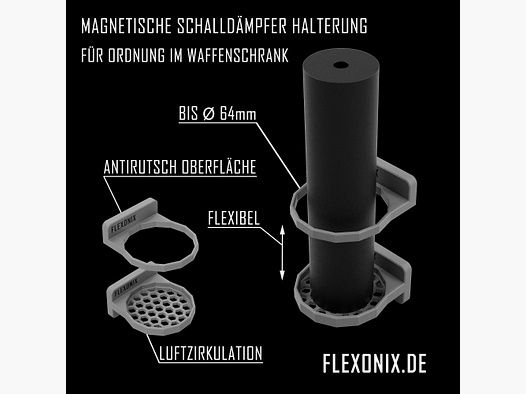 Smarthome Schalldämpferhalter Magnetisch schwarz Jagdzubehör