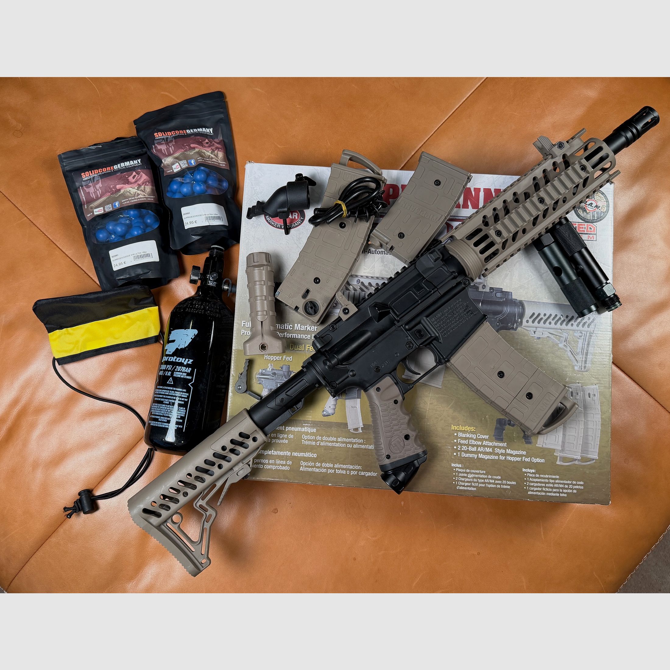 Tippmann TMC .68 RAM Markierer / M4 Carbine Set – viel Zubehör – sehr guter Zustand