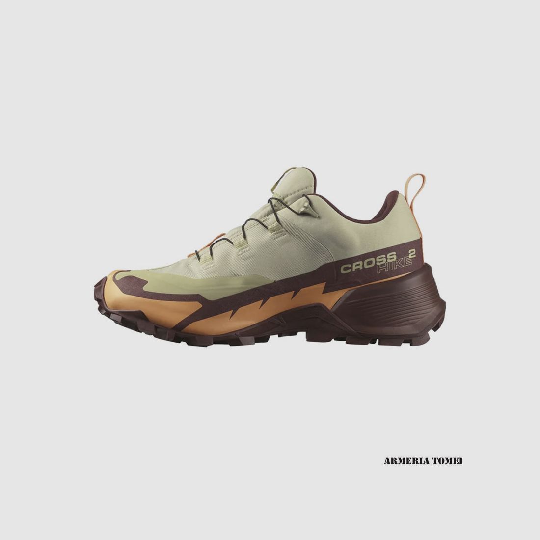 SALOMON – DAMES – CROSS HIKE 2 GTX Alfalfa / Cantaloupe / Bitter Chocolate, afbeelding 4 van 8