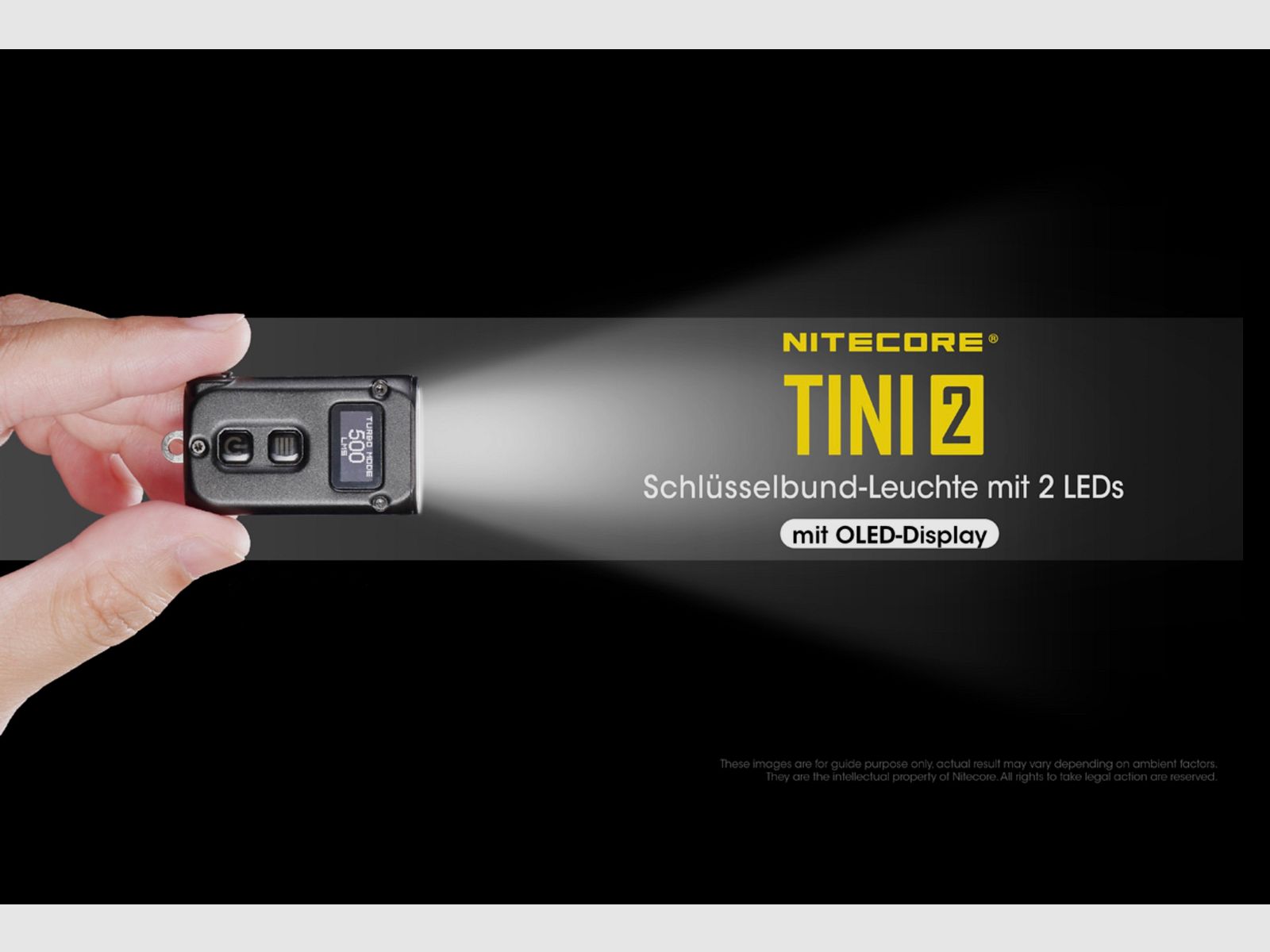 Nitecore TINI2 grau LED Taschenlampe 500 Lumen