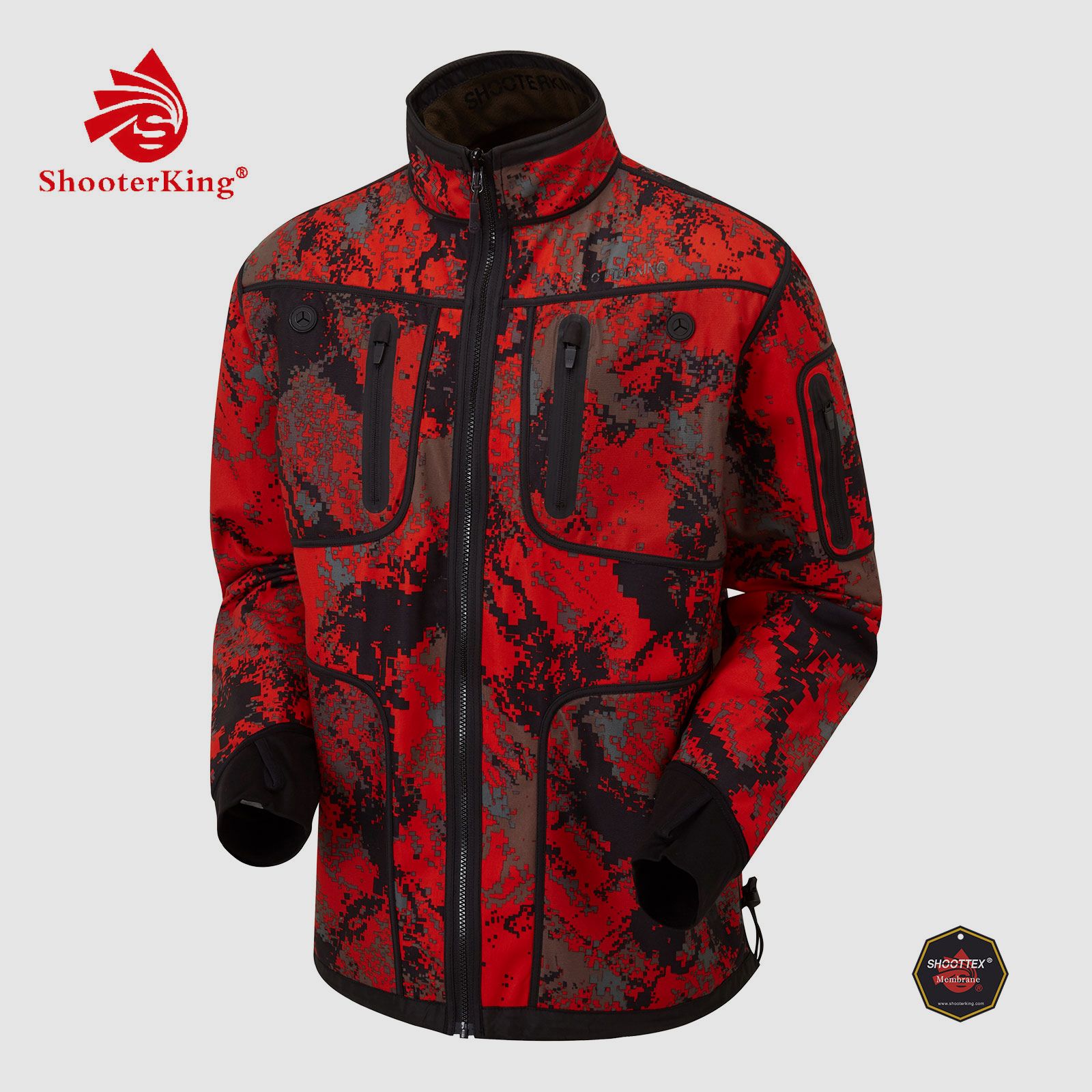 SHOOTERKING Softshell Jacke wendbar Forest Mist rot