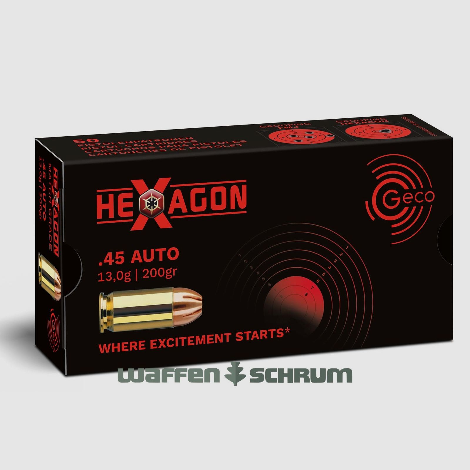 Geco .45Auto Hexagon 13,0g - 201gr