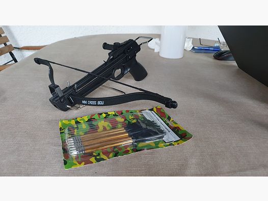 Pistolenarmbrust 50 lbs mit 7 Alubolzen Armbrust