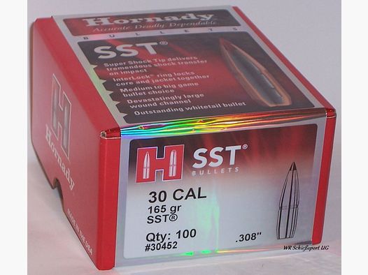 100St. HORNADY Geschosse .30(.308Dia.) - 165 - SST - #30452