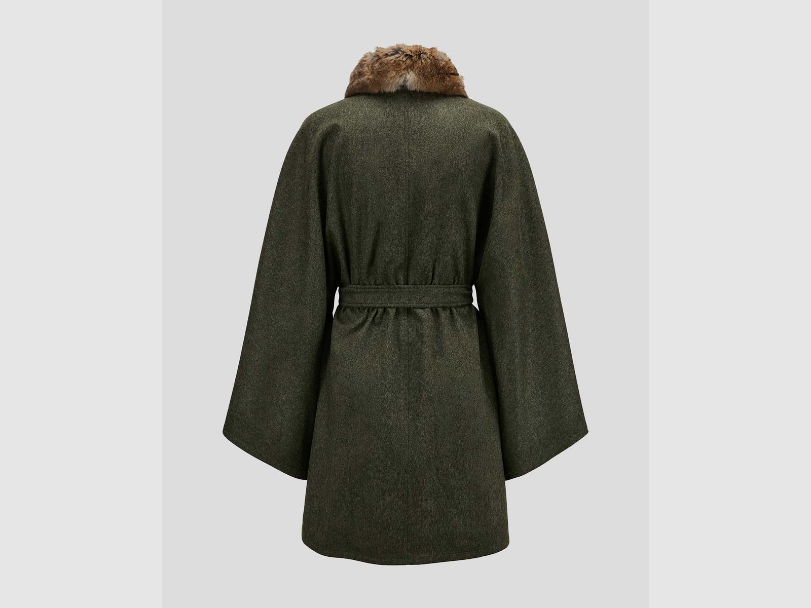 Habsburg Alpaca Loden Cape Kolbenturm with Velvet Rabbit in Green, image 7 of 7