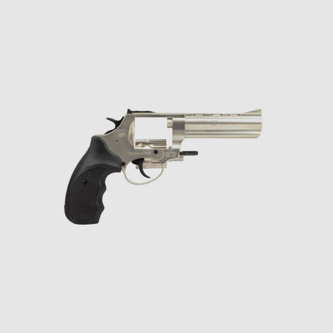 EKOL VIPER 4,5" REVOLVER A SALVE - NICHELATO - 9MM RK., immagine 5 di 6