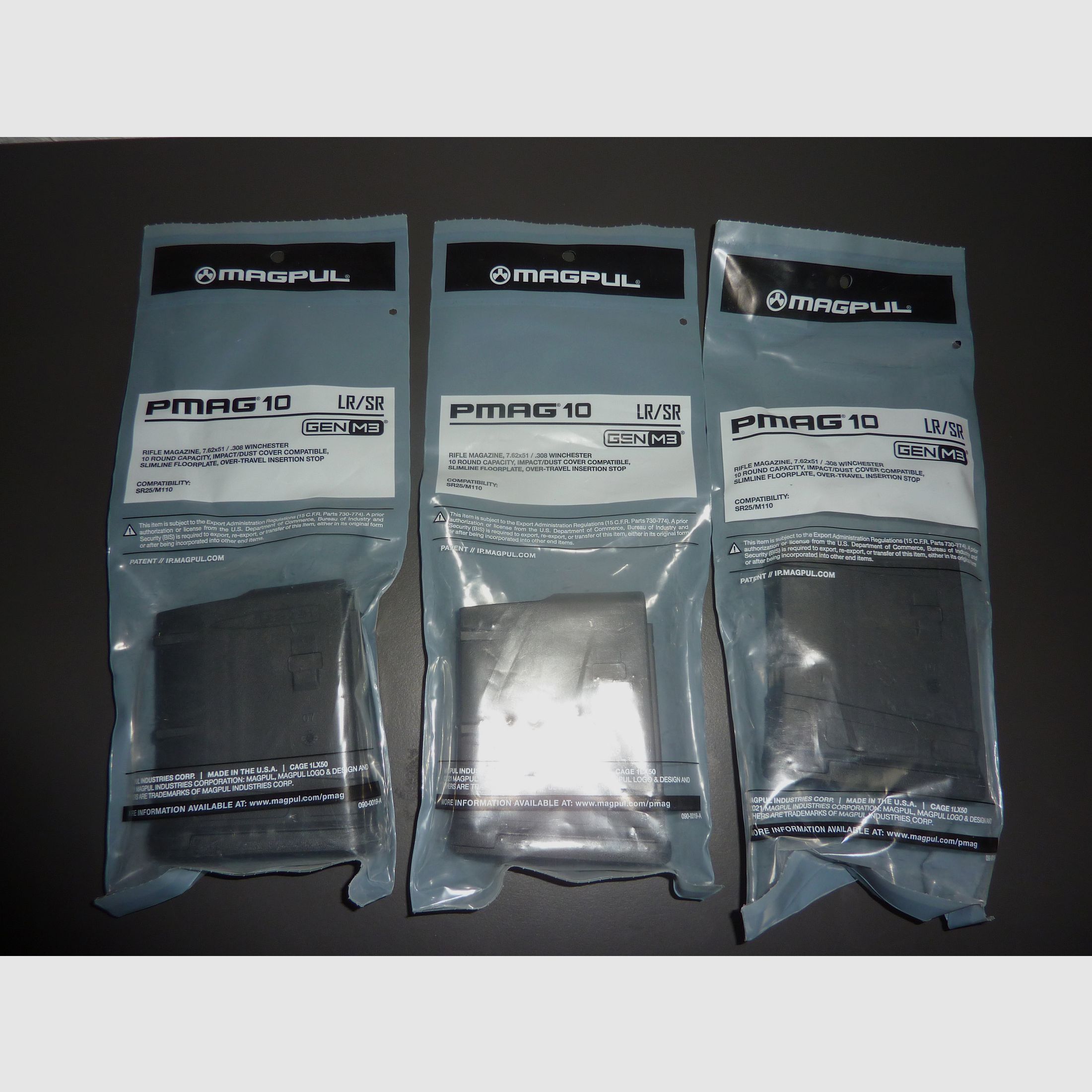 3x Magpul PMAG Gen.3 .308 Win