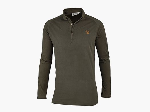 Hubertus Funktionsshirt mit Knopfleiste und Kragen