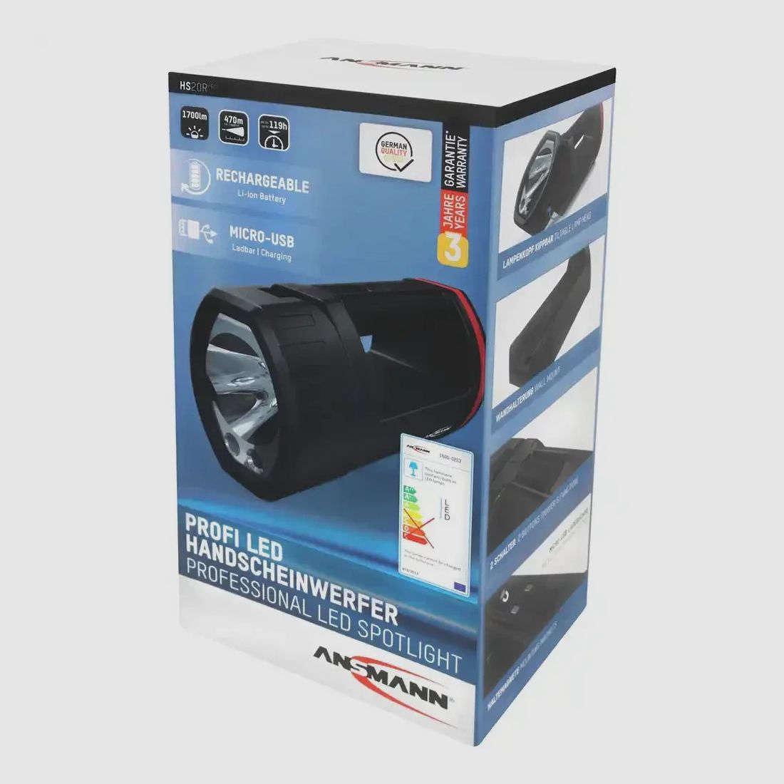 Ansmann LED-Handscheinwerfer HS20R Pro