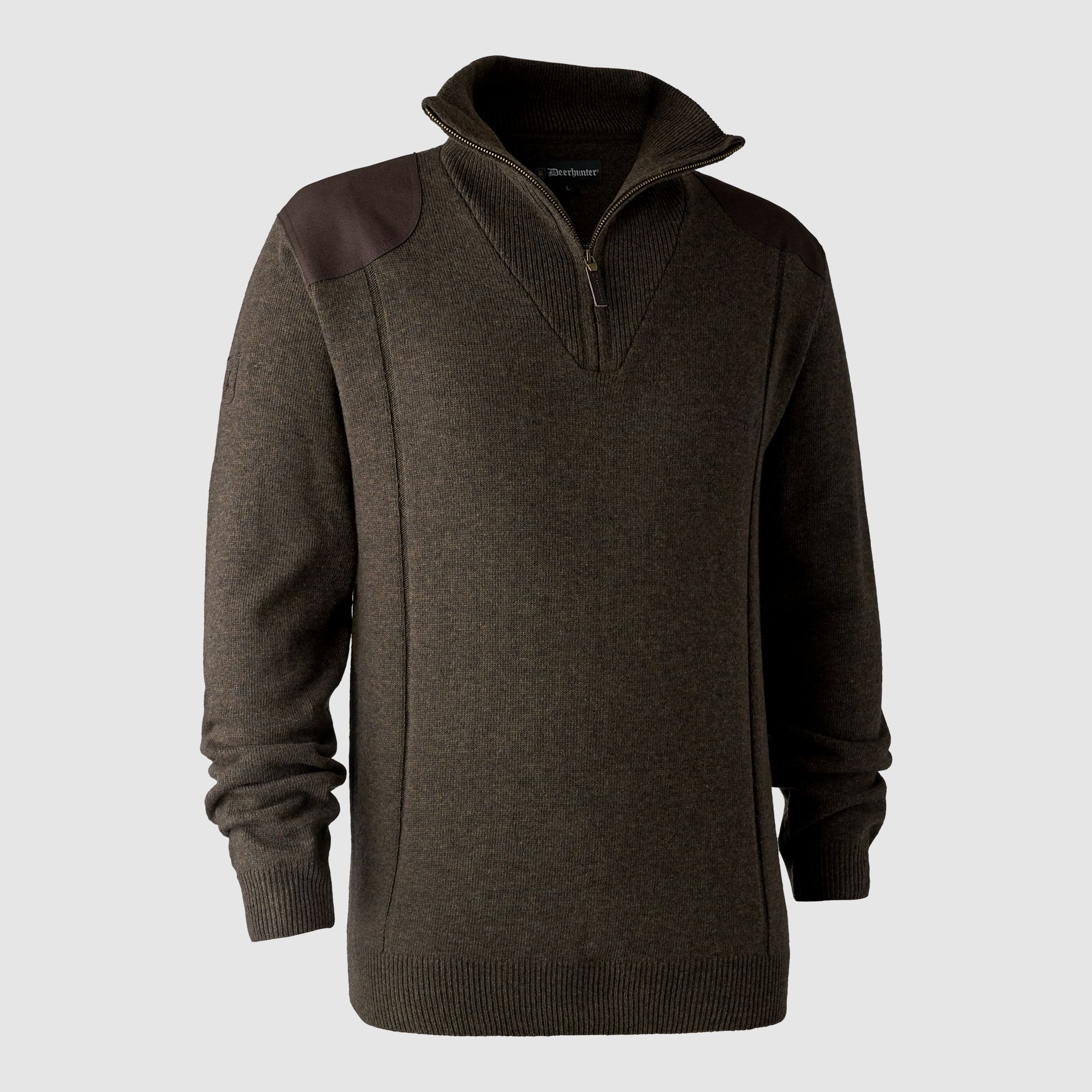 Deerhunter Sheffield Knit with zip-neck Dark Elm L