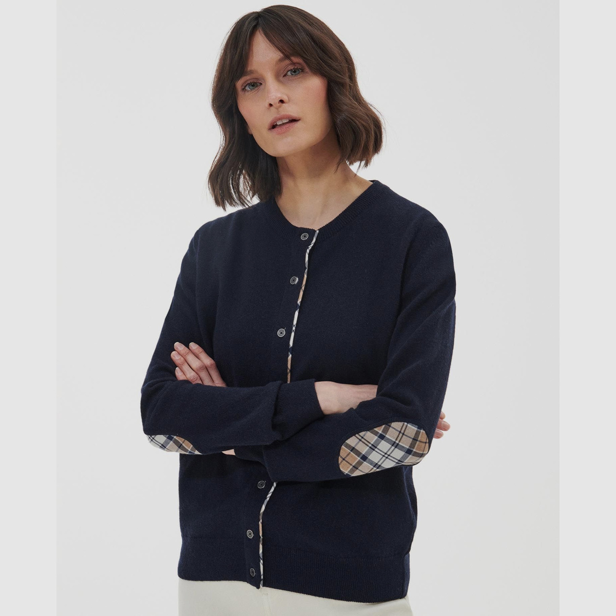 BARBOUR Strickjacke Pendle Cardigan Navy/ Fawn