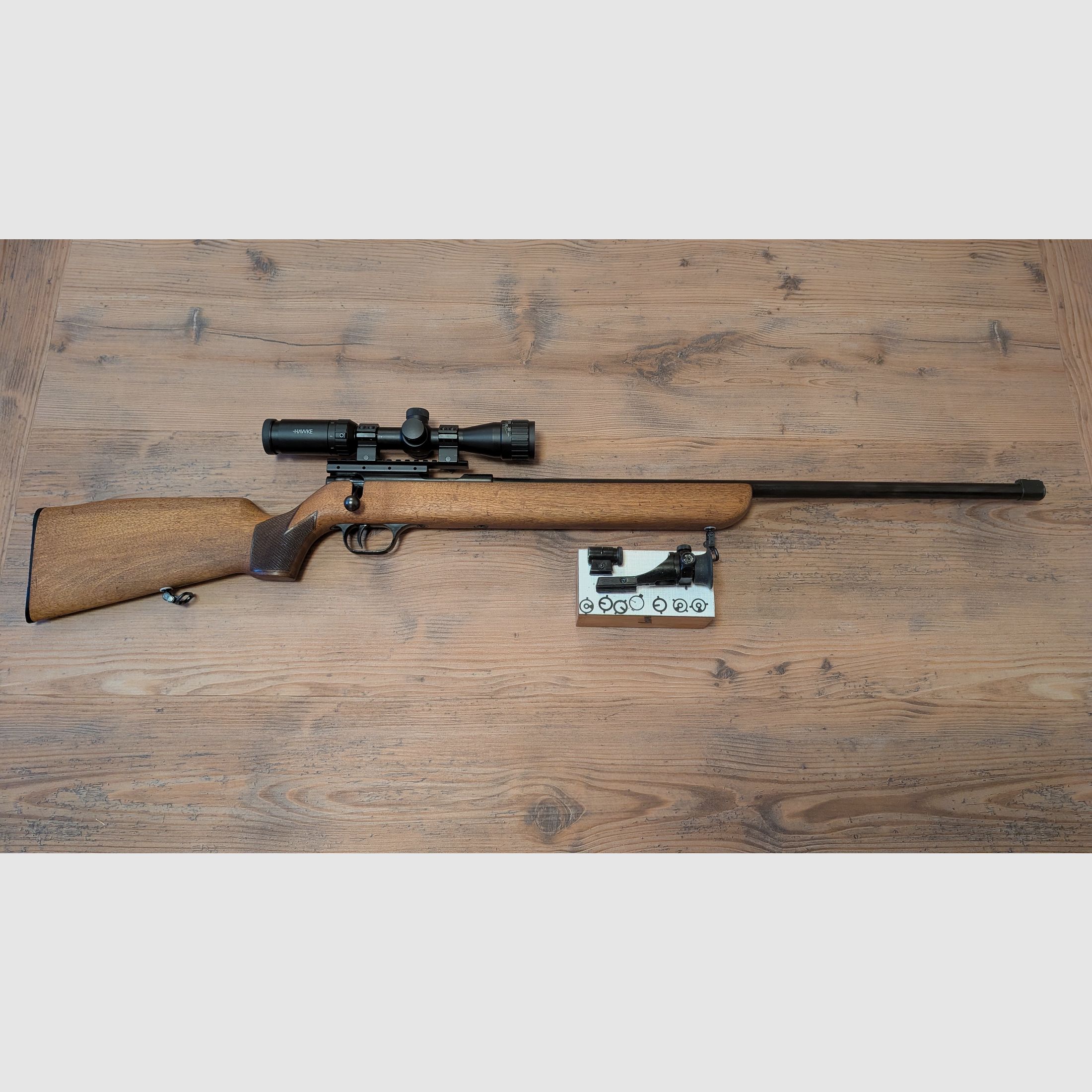 Walther Matchbüchse z diopterem i ZFR, .22lfb w tym torba