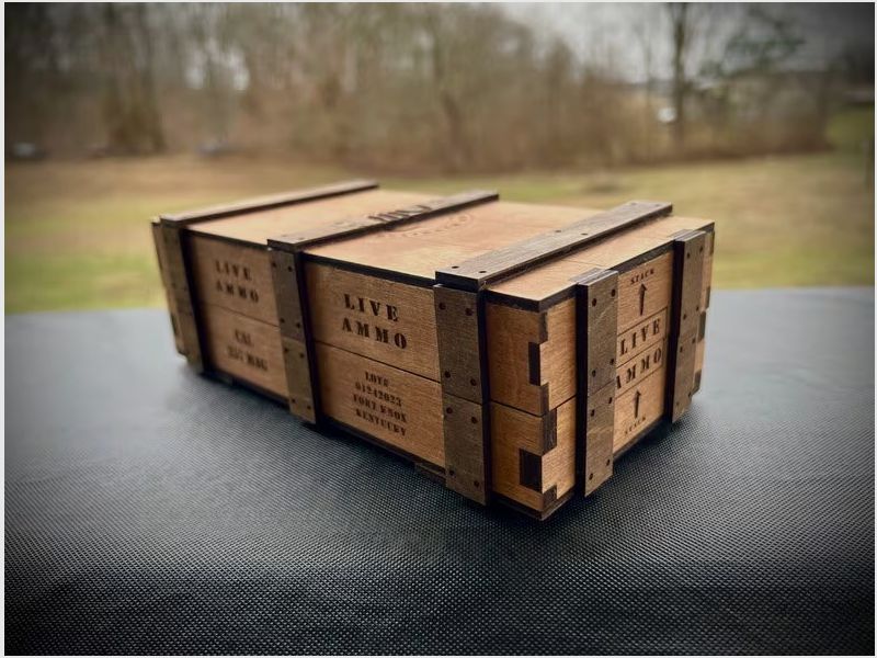 High-quality wooden ammunition box