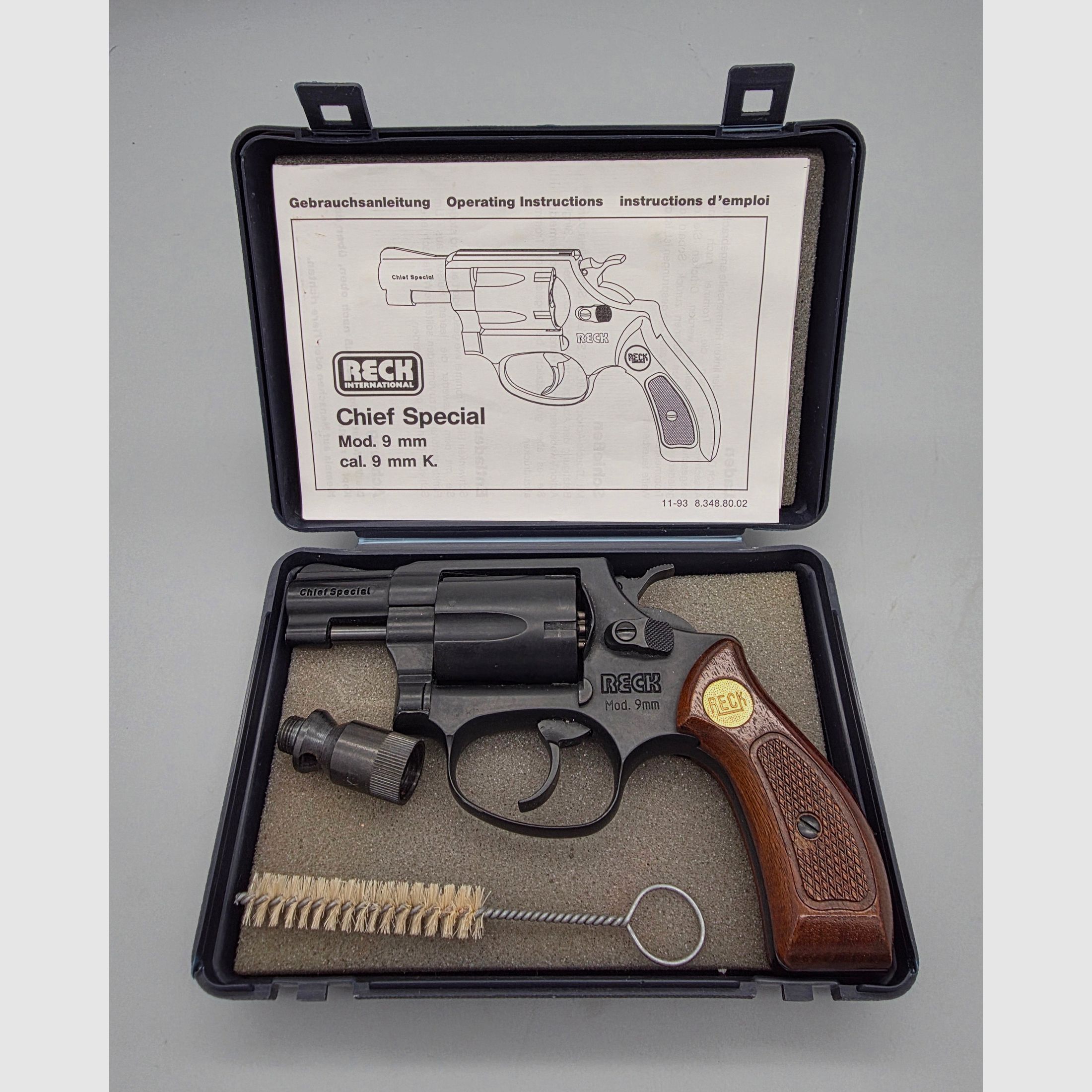 SRS Revolver Reck Chief Spezial im Cal. 9mm Knall .380 mit PTB 503 Beschuss KD (1993)
