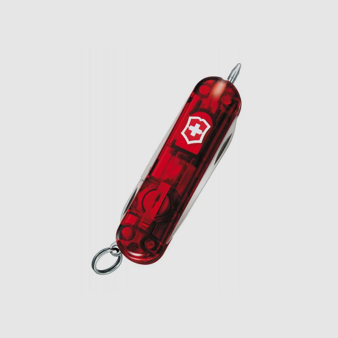Victorinox mały nóż kieszonkowy Signature Lite czerwony przezroczysty LED