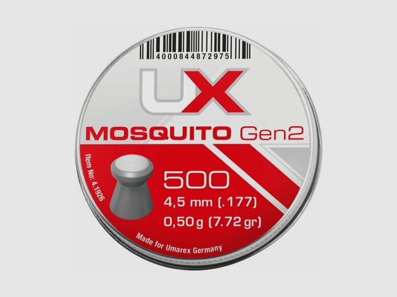 UX Mosquito Diabolos Gen2 4,5 mm (.177) Testa Piatta 0,50 g 5x 500 pz. Barattolo